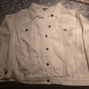 Jessica London Off-White Denim Jacket, New Without Tags